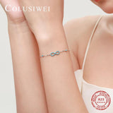 925 Silver Infinite Love Turquoise Charm Link Bracelet for Women