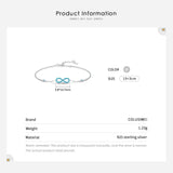 925 Silver Infinite Love Turquoise Charm Link Bracelet for Women