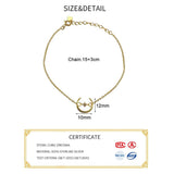 925 Sterling Silver Moon Star Charm Bracelet Women Fine Jewelry