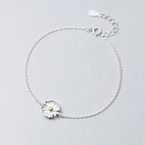 Daisy Flower Bracelet Silver 925 Minimalist Chain Fine Real Silver 925 Jewelry