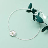 Daisy Flower Bracelet Silver 925 Minimalist Chain Fine Real Silver 925 Jewelry