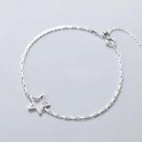 Women's Silver 925 Sterling Chain Bracelet Star Jewelry