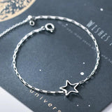 Women's Silver 925 Sterling Chain Bracelet Star Jewelry