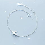 Airplane Bracelet Women Silver 925 Sterling Silver Fine Real Silver 925 Bra
