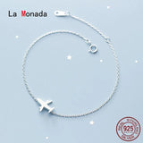Airplane Bracelet Women Silver 925 Sterling Silver Fine Real Silver 925 Bra