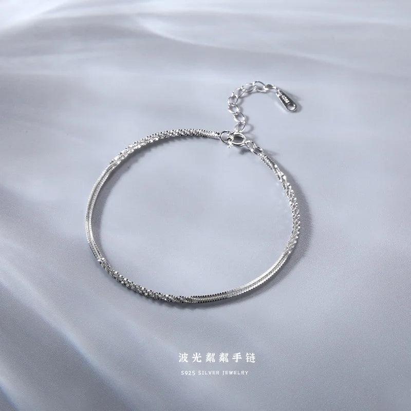 925 Sterling Silver Link Chain Friendship Bracelet Wedding Party Jewelry
