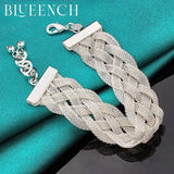 925 Sterling Silver Mesh Wide Faced Bracelet for Women