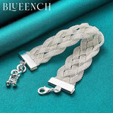 925 Sterling Silver Mesh Wide Faced Bracelet for Women