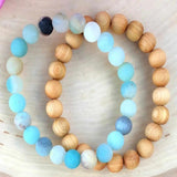 8mm Amazonite Sandalwood Bracelet Mental Healing