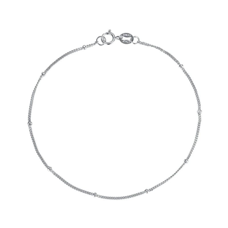 S925 Sterling Silver Spacer Bead Chain Bracelet for Women