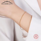 S925 Sterling Silver Spacer Bead Chain Bracelet for Women