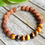 8mm Rudraksha Tiger's Eye Gemstone Beads Bracelet Lucky Christmas Gift