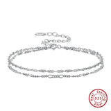 925 Silver Double Layer Water Ware Bracelet for Women
