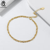 925 Silver Double Layer Water Ware Bracelet for Women