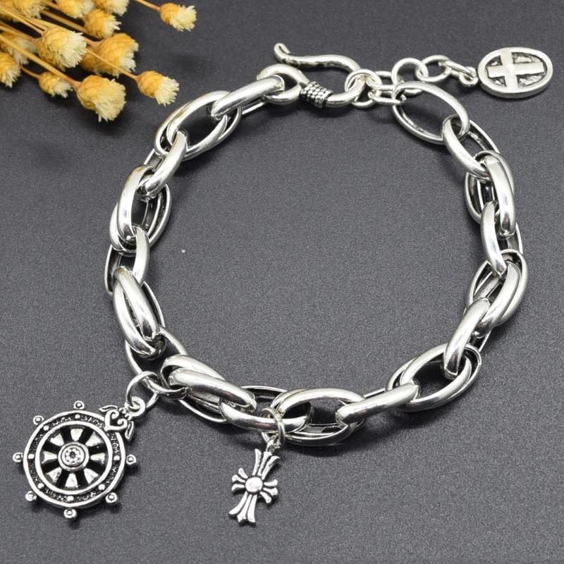S925 Silver Cross Roulette Bracelet for Women