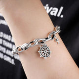 S925 Silver Cross Roulette Bracelet for Women