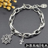 S925 Silver Cross Roulette Bracelet for Women