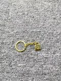 925 Silver Key Chain with 14K Lock Ring