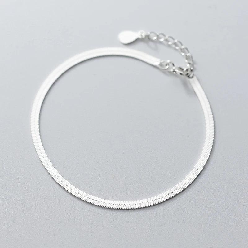 925 Sterling Silver Snake Chain Bracelet Women's Fine Jewelry
