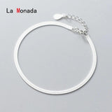 925 Sterling Silver Snake Chain Bracelet Women's Fine Jewelry