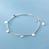 925 Silver Double Disc Chain Bracelet for Women