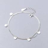 925 Silver Double Disc Chain Bracelet for Women