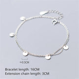 925 Silver Double Disc Chain Bracelet for Women