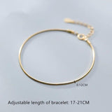 Golden Snake Bone Chain Charm Bracelet 925 Sterling Silver