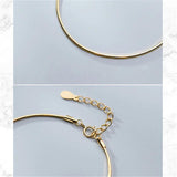Golden Snake Bone Chain Charm Bracelet 925 Sterling Silver