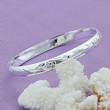 925 Silver Rose Cuff Bangle Bracelet Wedding Gift