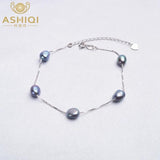 925 Silver Baroque Pearl Bracelet Freshwater 6-7mm
