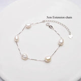 925 Silver Baroque Pearl Bracelet Freshwater 6-7mm