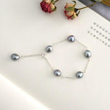 Baroque Freshwater Pearl Bracelet 925 Sterling Silver Chain for Women