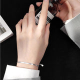 925 Silver Snake Bracelet Minimalist Style Birthday Gift Women
