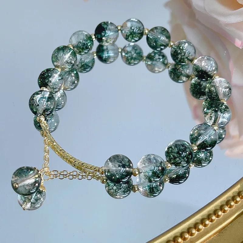 Ruifan Green Chorite Crystal Beaded Bracelet Women Party Jewelry YBR839