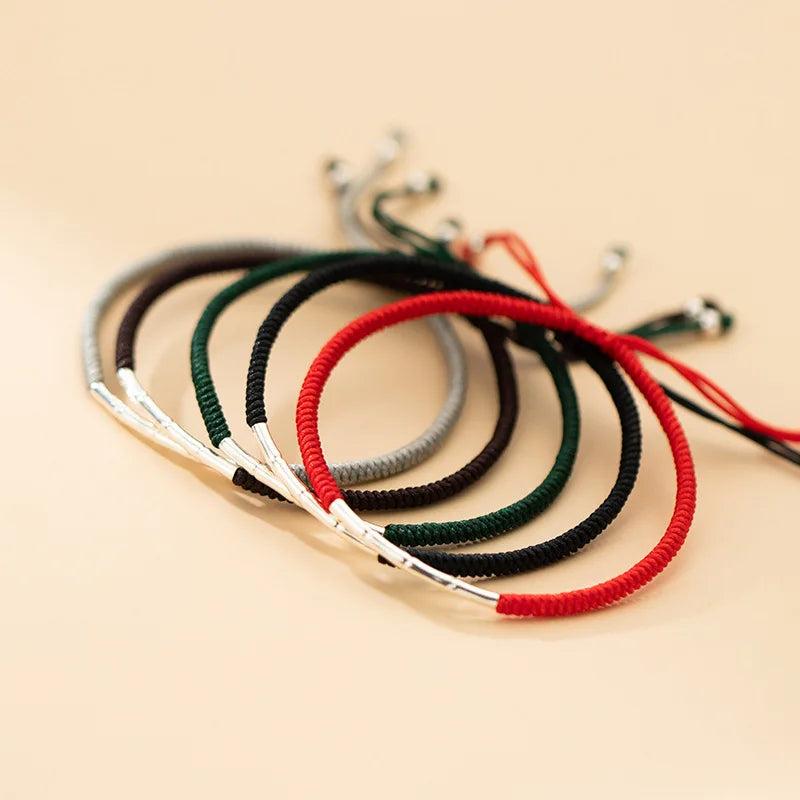 925 Silver Bracelet Women Red Rope Thread Bracelet Silver 925