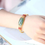 Hetian Jade S925 Silver Agate Bracelet Retro Style