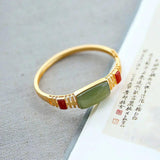 Hetian Jade S925 Silver Agate Bracelet Retro Style