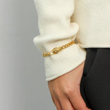 Snake Shape Stainless Steel Cuban Chain Bracelet for Women