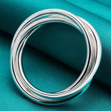 925 Silver Multi-Ring Bracelet For Women's Wedding Party