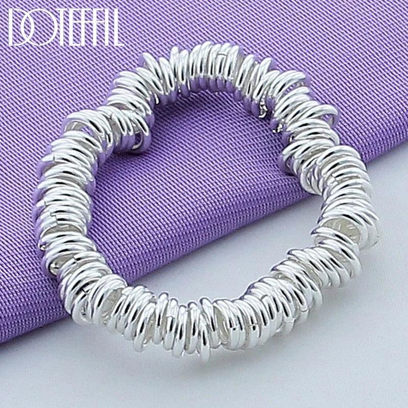 925 Silver Multi-turn Circle Round Bracelet Women Men Wedding Jewelry