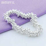 925 Silver Multi-turn Circle Round Bracelet Women Men Wedding Jewelry