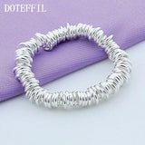 925 Silver Multi-turn Circle Round Bracelet Women Men Wedding Jewelry