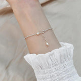 Freshwater Pearl Stacking Bracelet 925 Silver Jewelry Women
