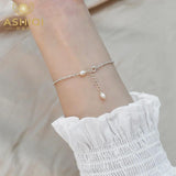 Freshwater Pearl Stacking Bracelet 925 Silver Jewelry Women