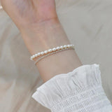 Freshwater Pearl Stacking Bracelet 925 Silver Jewelry Women
