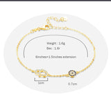 Arzirona Evil Eye Bracelet Hamsa Hand Charm 925 Sterling Silver