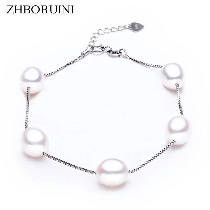 Charm Bracelet Pearl Jewelry Natural Freshwater Pearl High 925 Sterling Silver