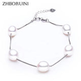 Charm Bracelet Pearl Jewelry Natural Freshwater Pearl High 925 Sterling Silver