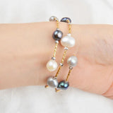 Baroque Pearl Bracelet, Natural Freshwater, Women Gift